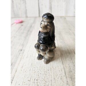Porcelain vintage poodle figurine statue Japan puppy dog begging